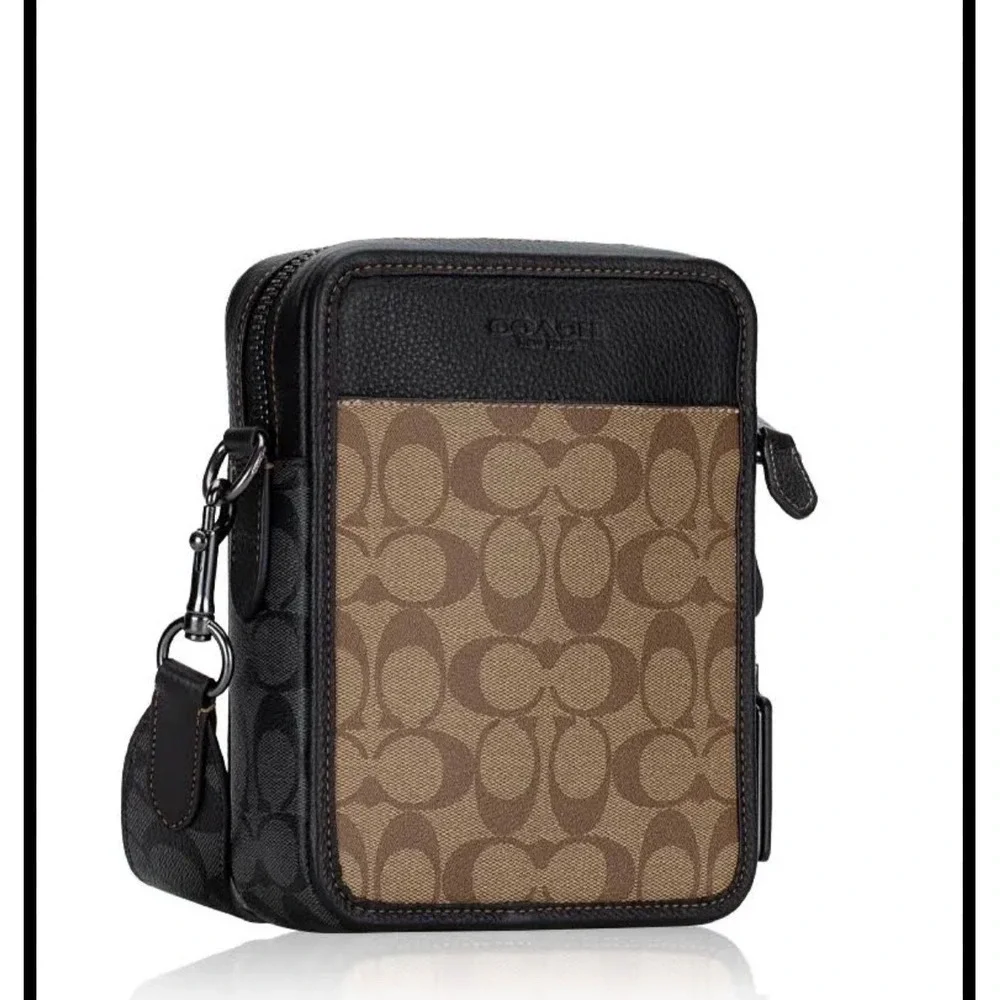 Coach Sullivan Crossbody Signature Canvas Crossbody Bag‎ CC090 Khaki Mens Unisex